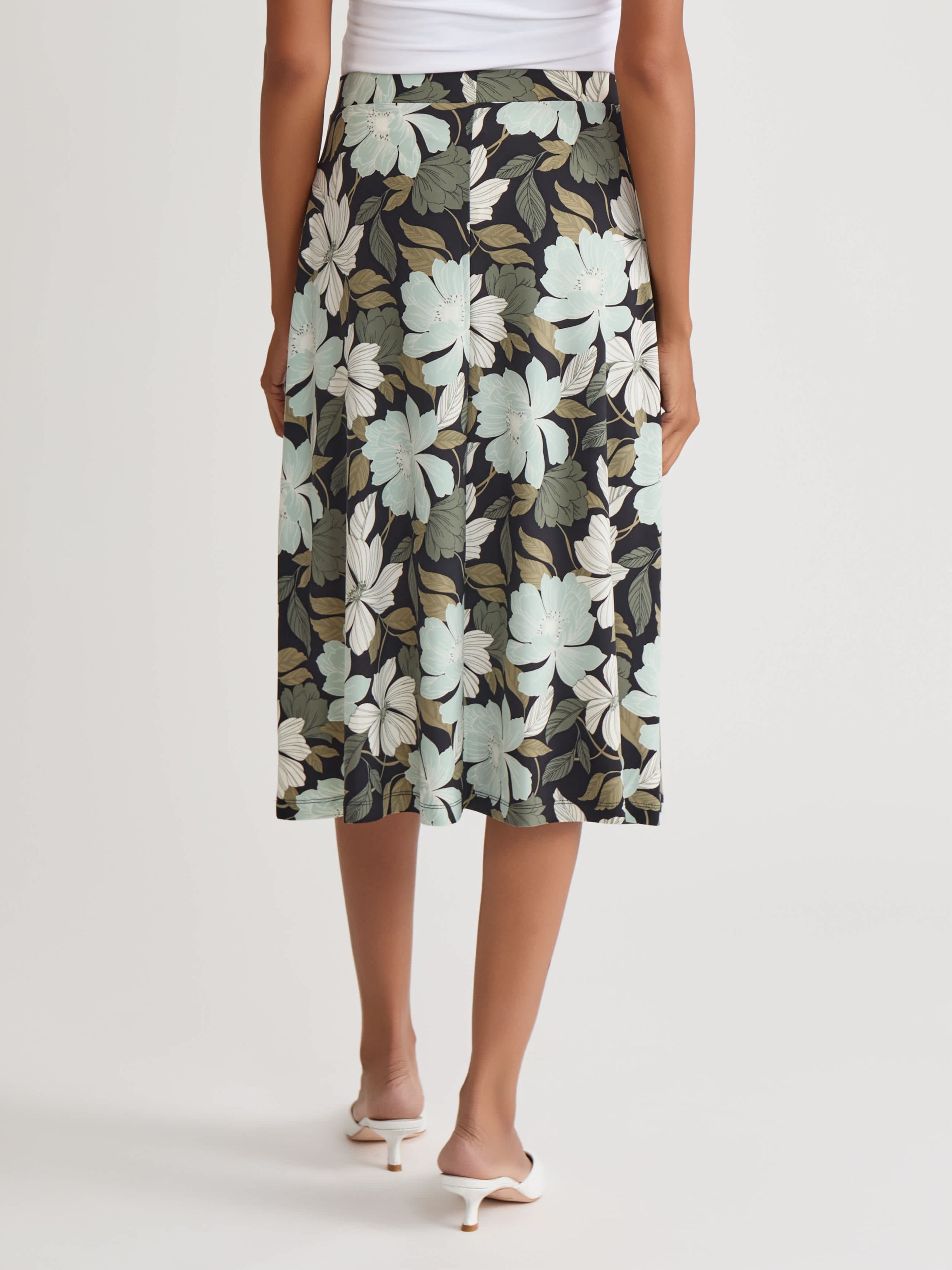 Floral Print Knit Skirt