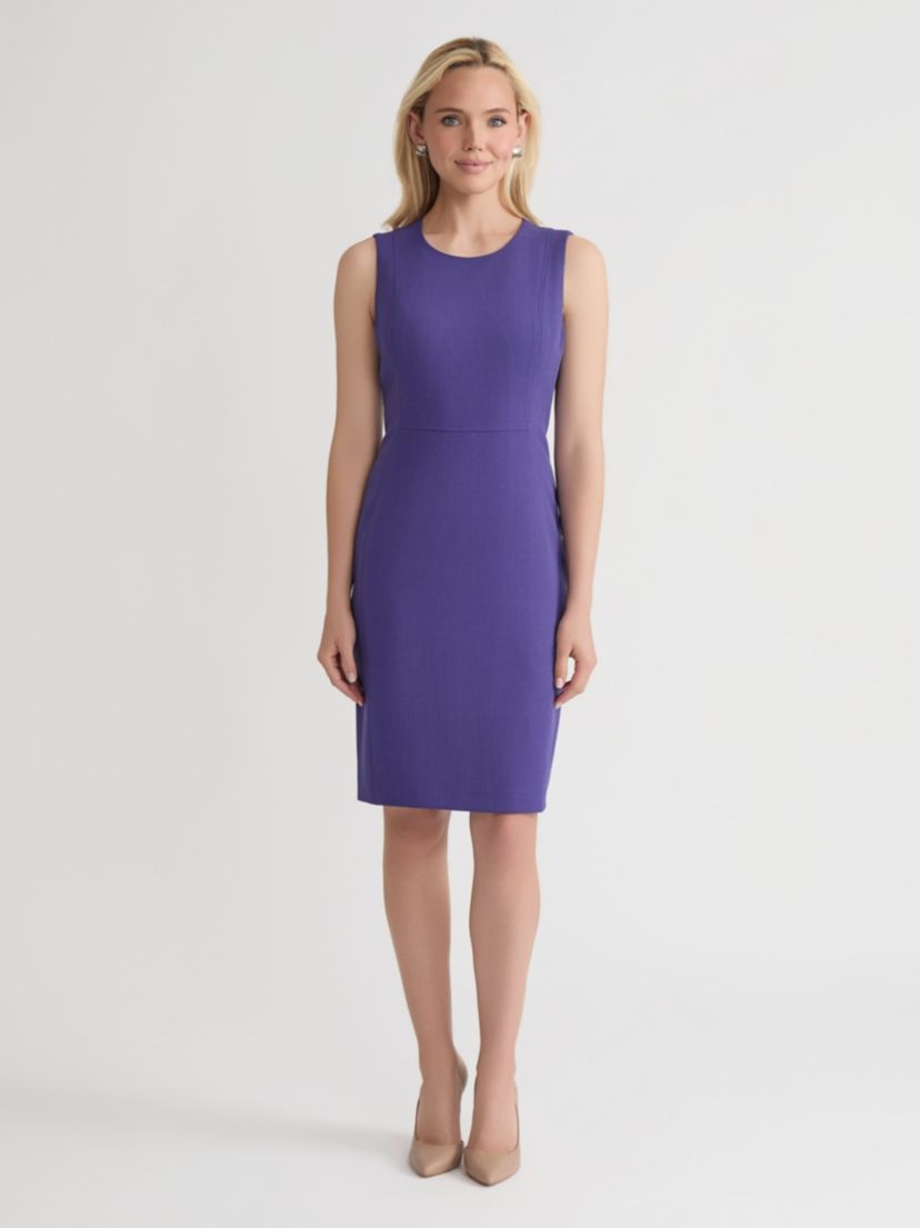 Petite Stretch Crepe Seamed Sheath Dress