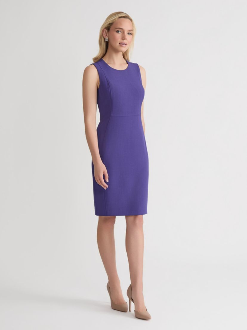 Petite Stretch Crepe Seamed Sheath Dress