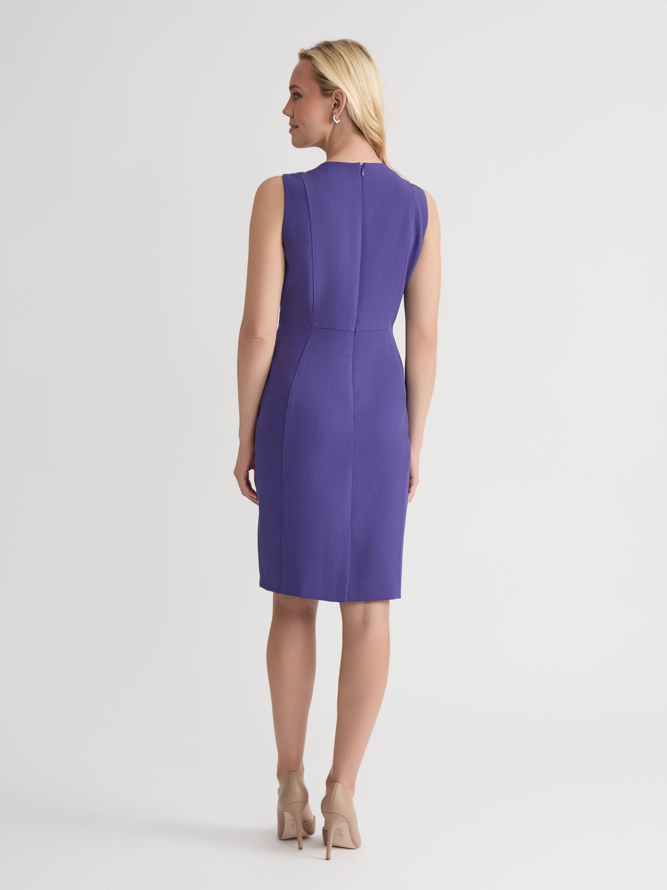 Petite Stretch Crepe Seamed Sheath Dress