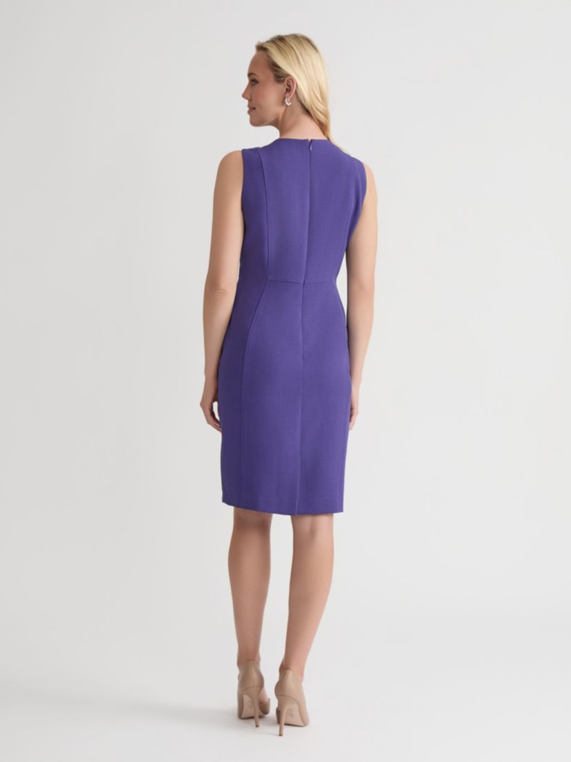 Petite Stretch Crepe Seamed Sheath Dress