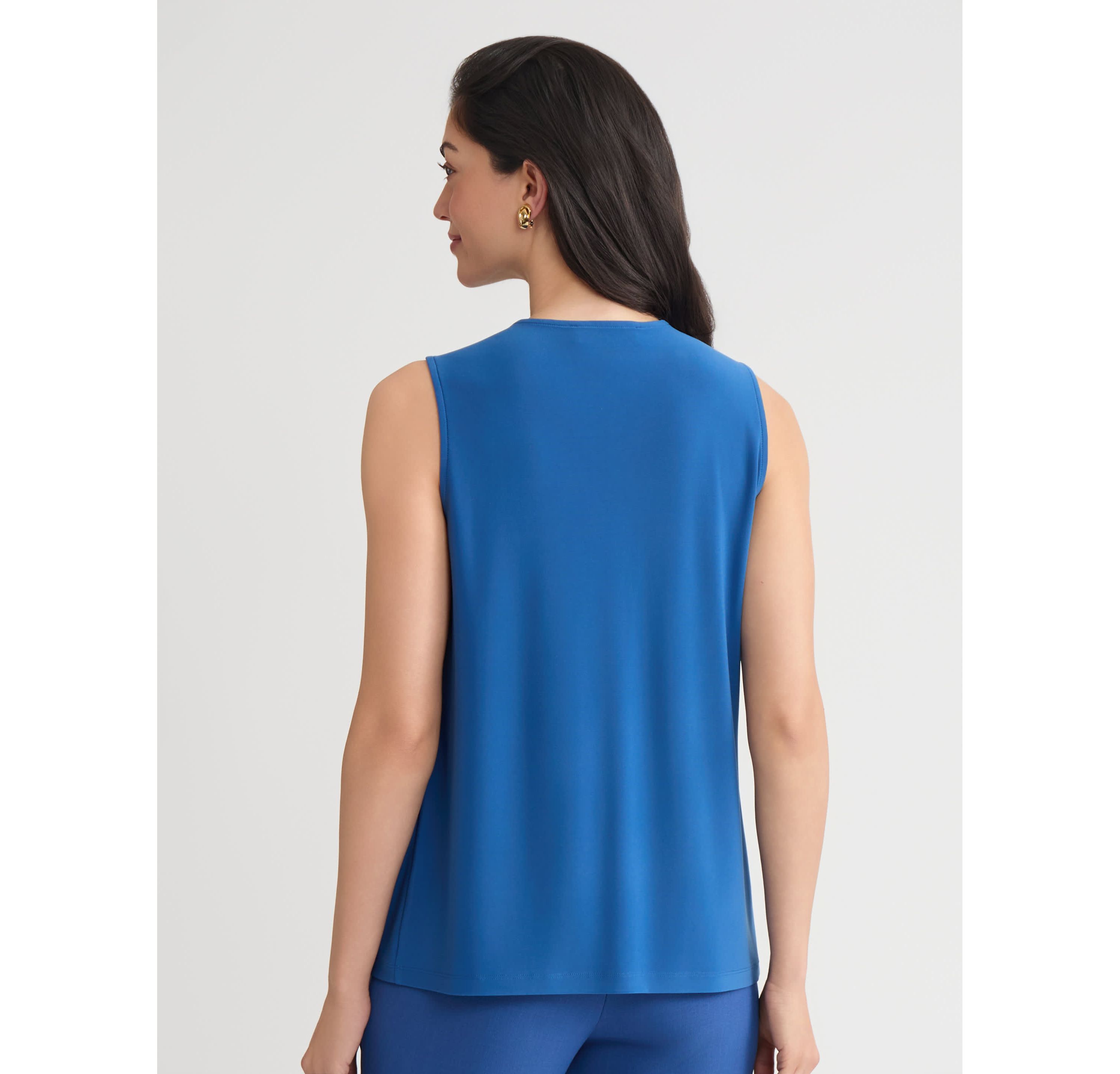 Petite Sleeveless Knot Neck Knit Top