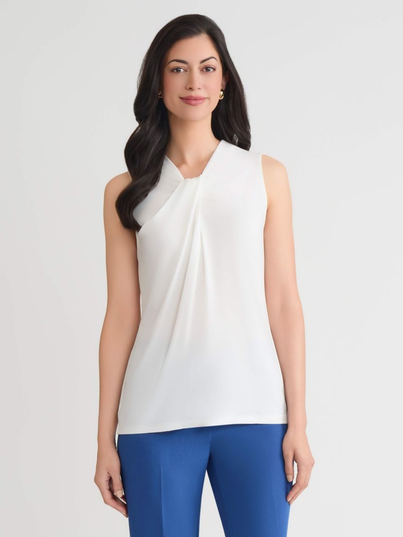 Womens Sleeveless Knot Neck Knit Top