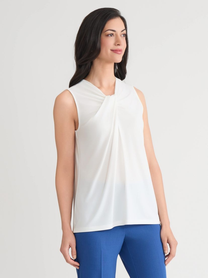 Womens Sleeveless Knot Neck Knit Top