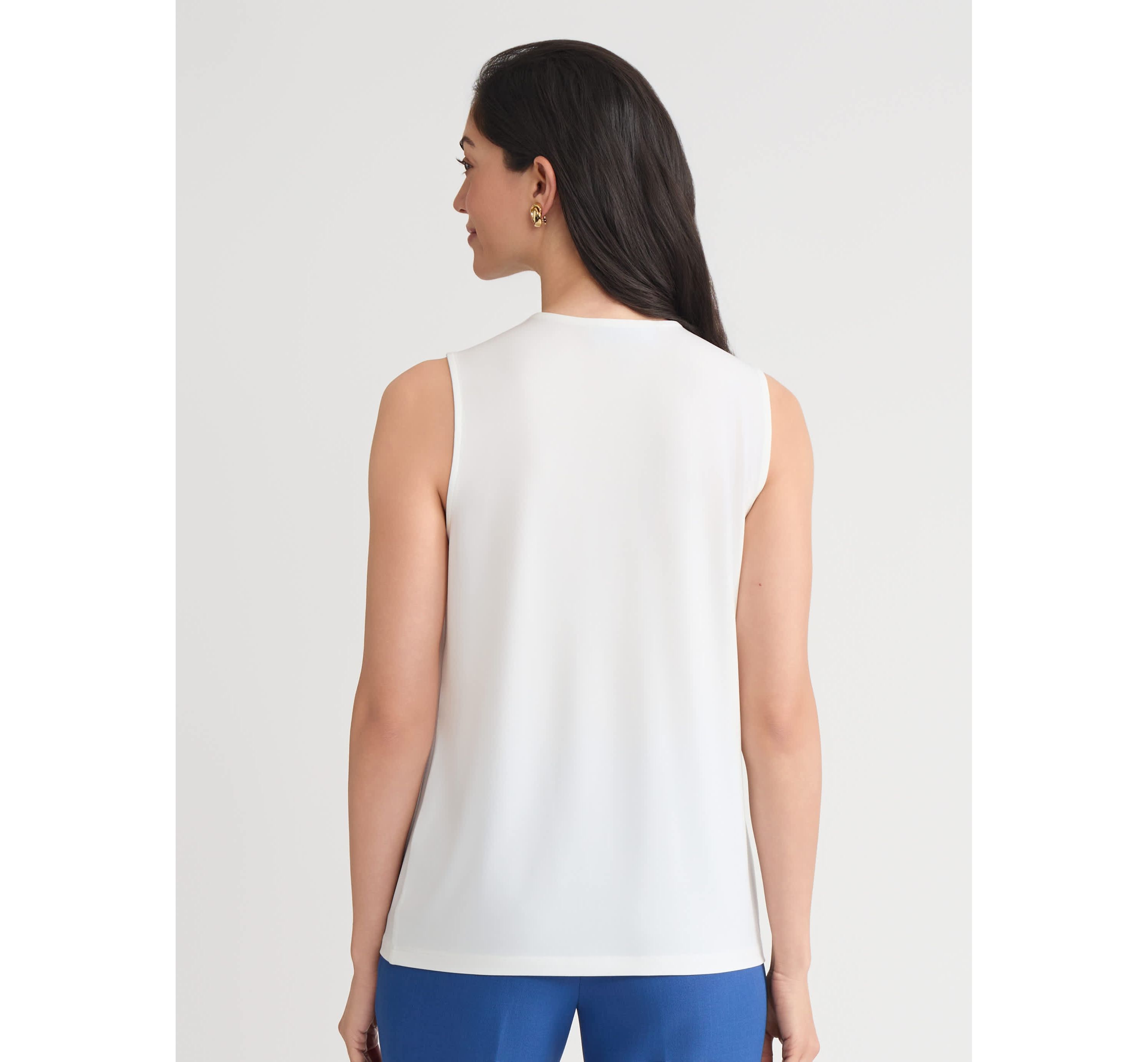 Womens Sleeveless Knot Neck Knit Top
