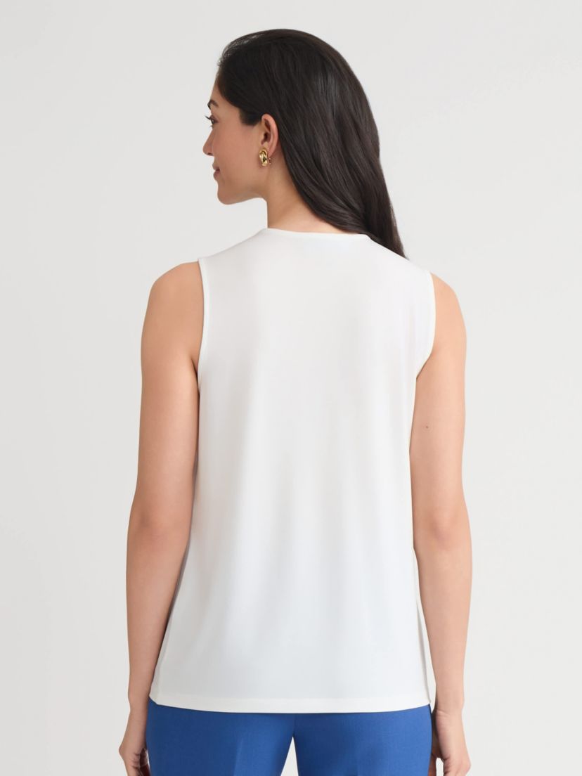 Womens Sleeveless Knot Neck Knit Top