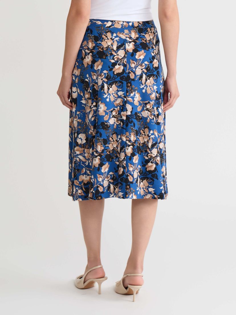 Womens Floral Print Pull On Knit Skirt