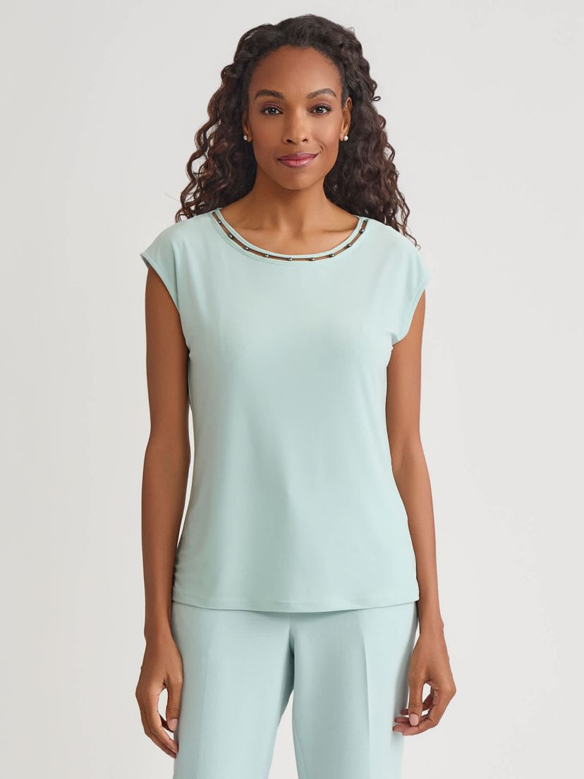 Beaded Neck Knit Top