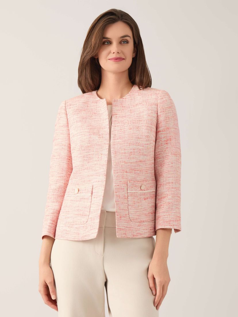 Tweed Open Jacket with Patch Pockets