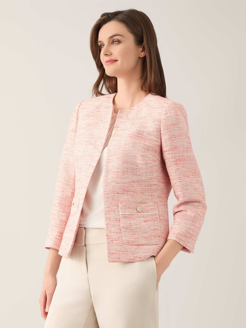 Tweed Open Jacket with Patch Pockets
