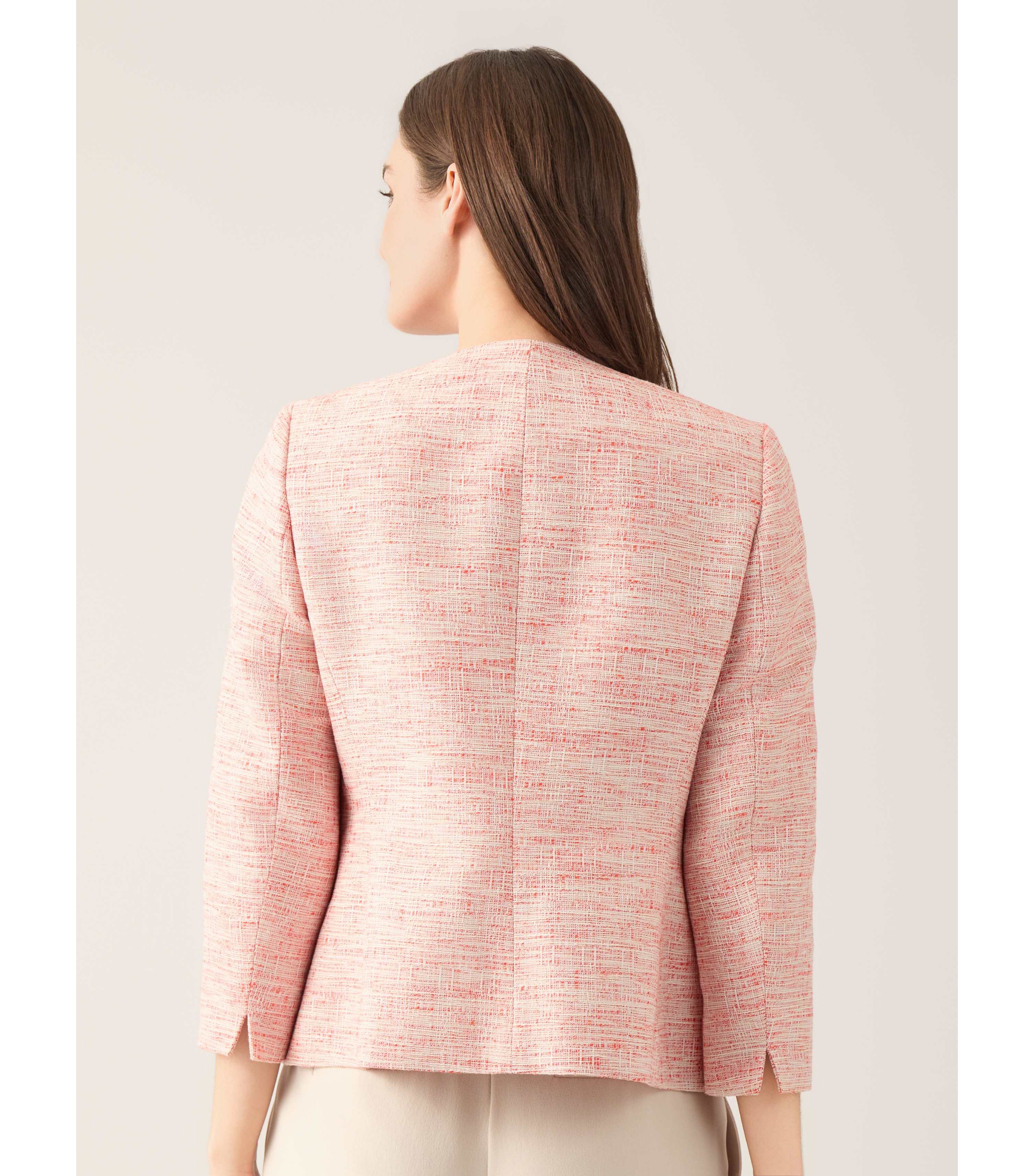 Tweed Open Jacket with Patch Pockets