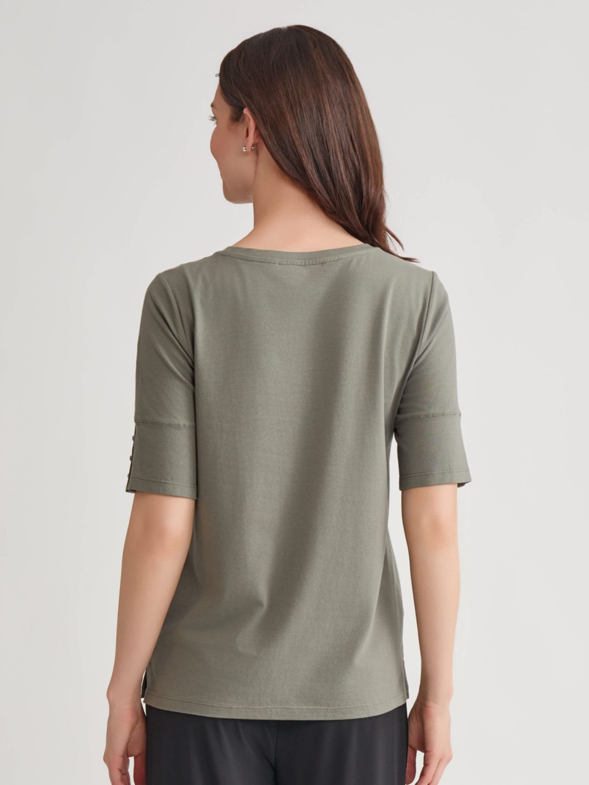 Short Sleeve Knit Top with Buttons