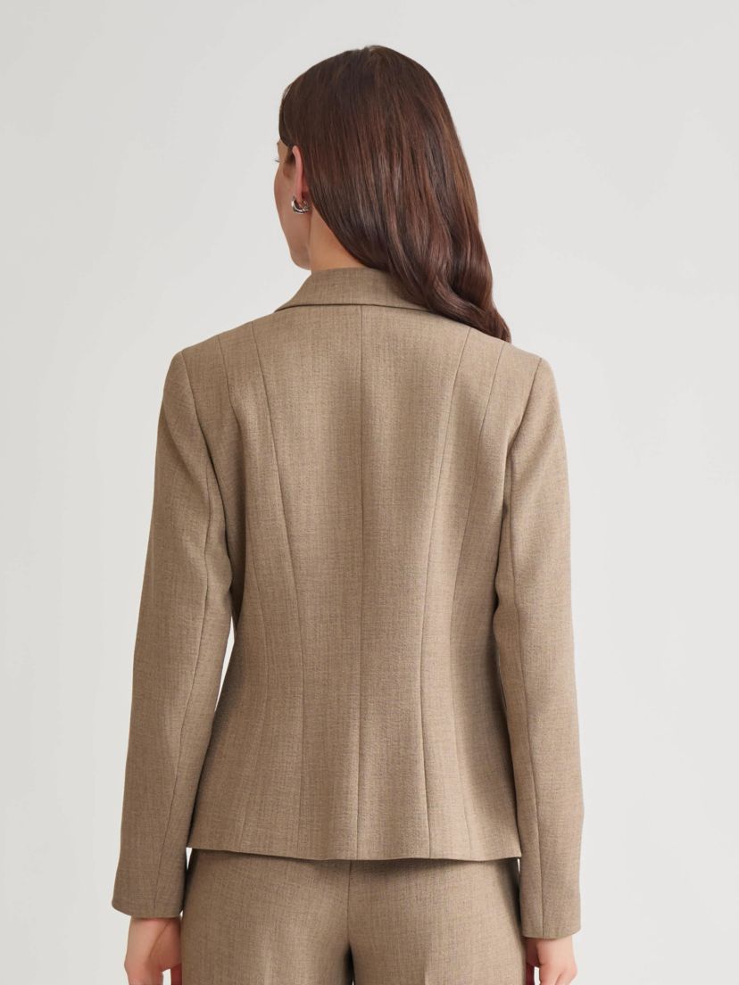 Pebble Crepe One Button Seamed Jacket