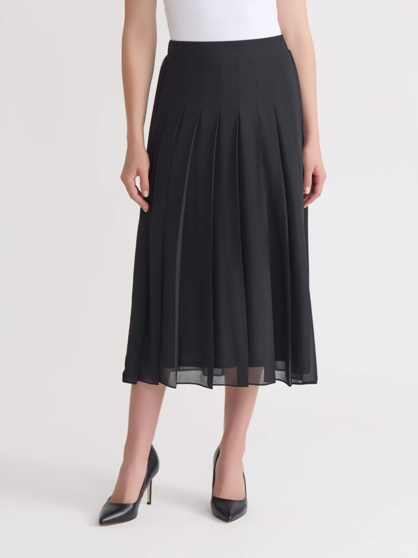 Petite Chiffon Pull On Pleated Skirt
