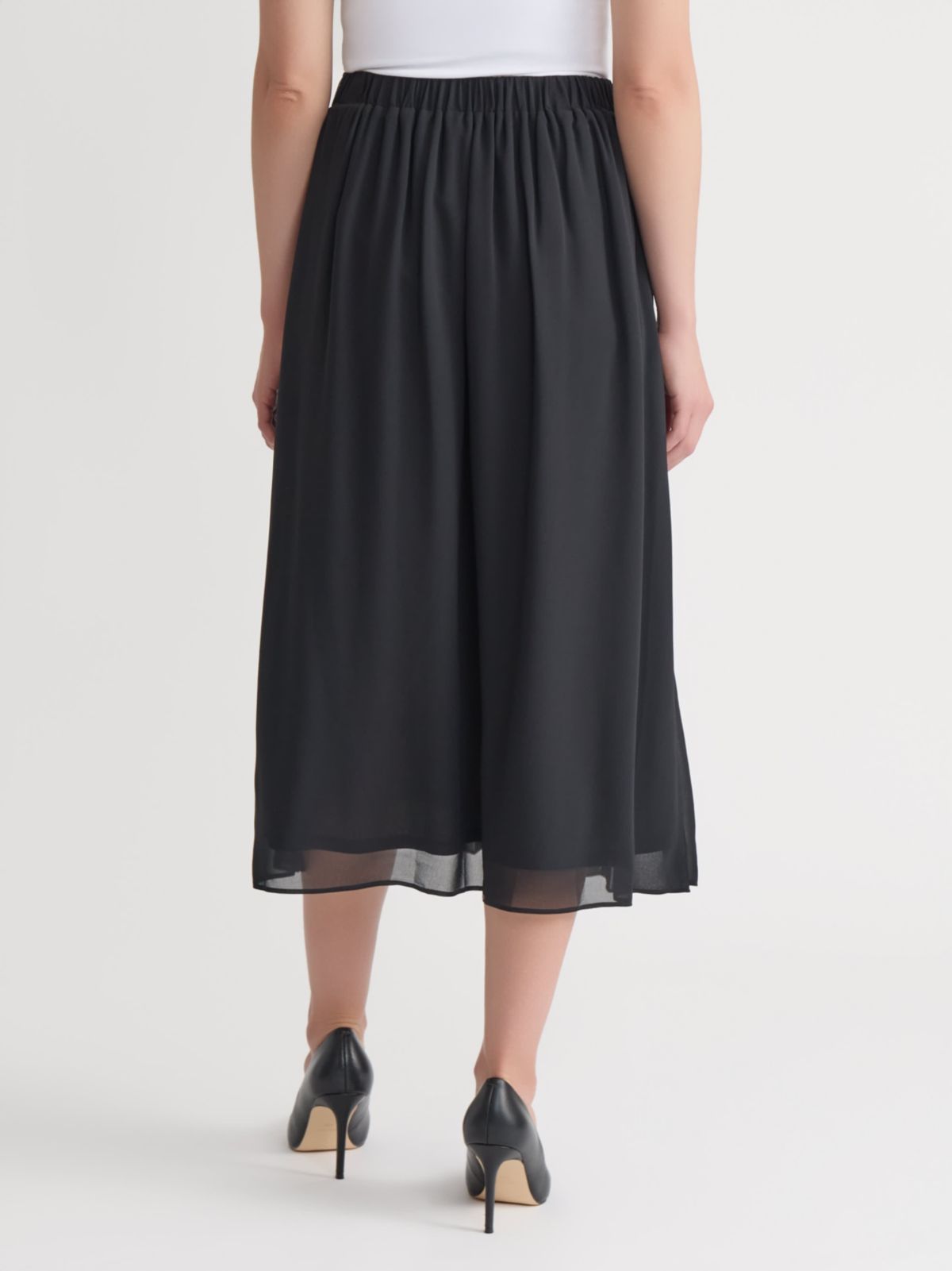 Petite Chiffon Pull On Pleated Skirt