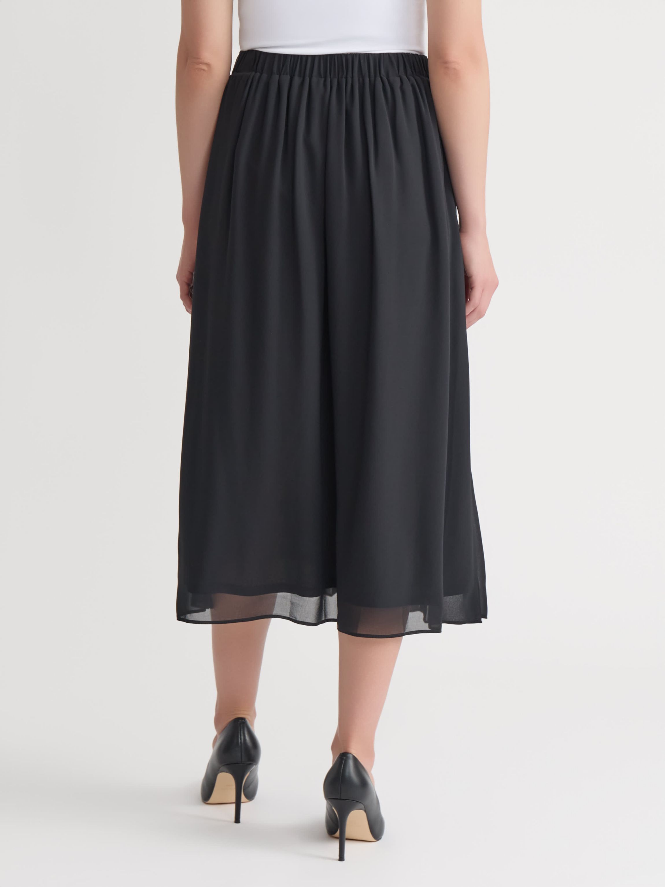 Petite Chiffon Pull On Pleated Skirt