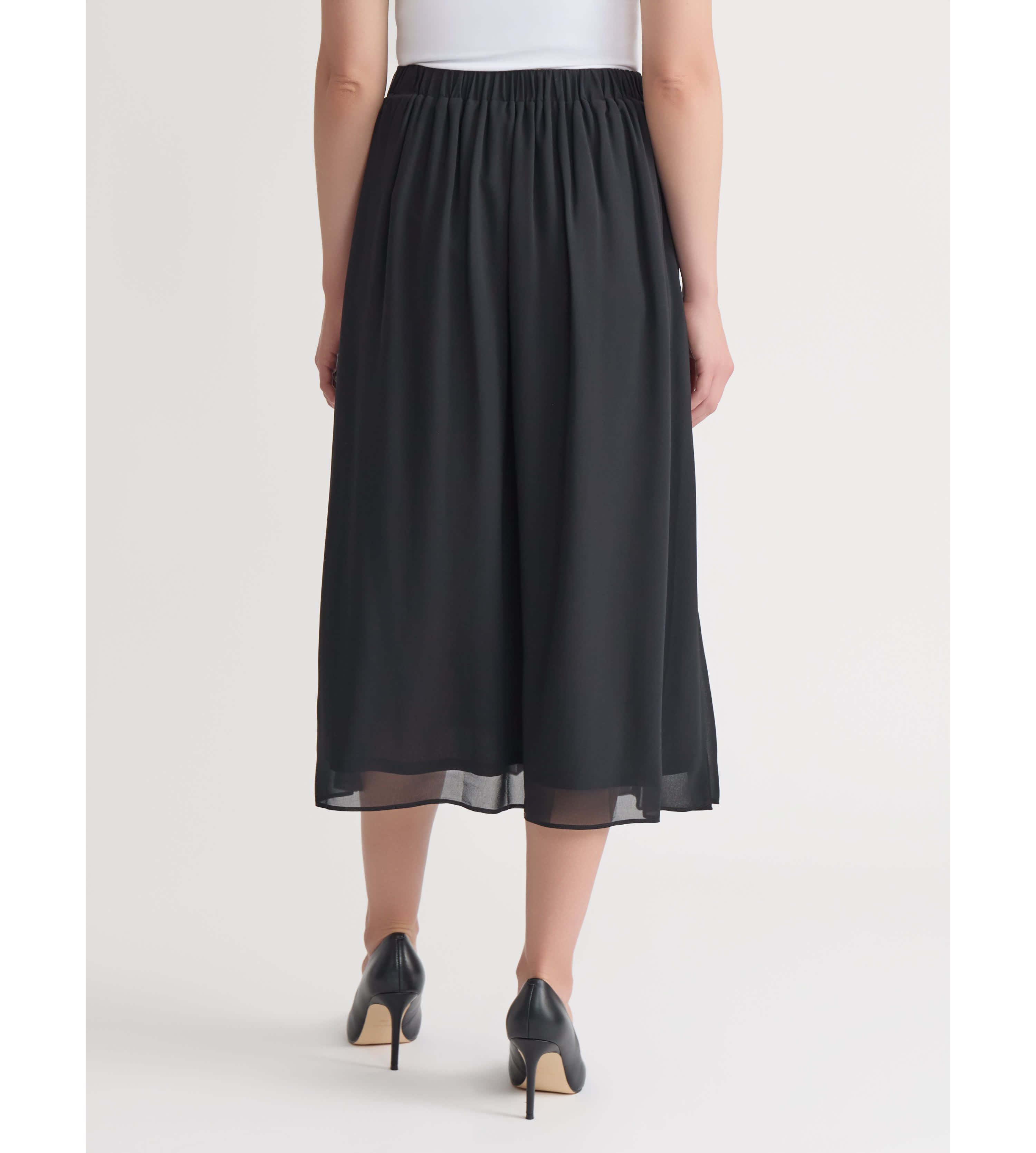 Petite Chiffon Pull On Pleated Skirt