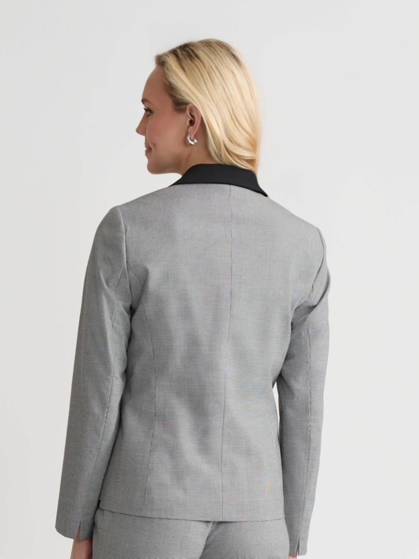 Petite Mini Check One Button Framed Jacket