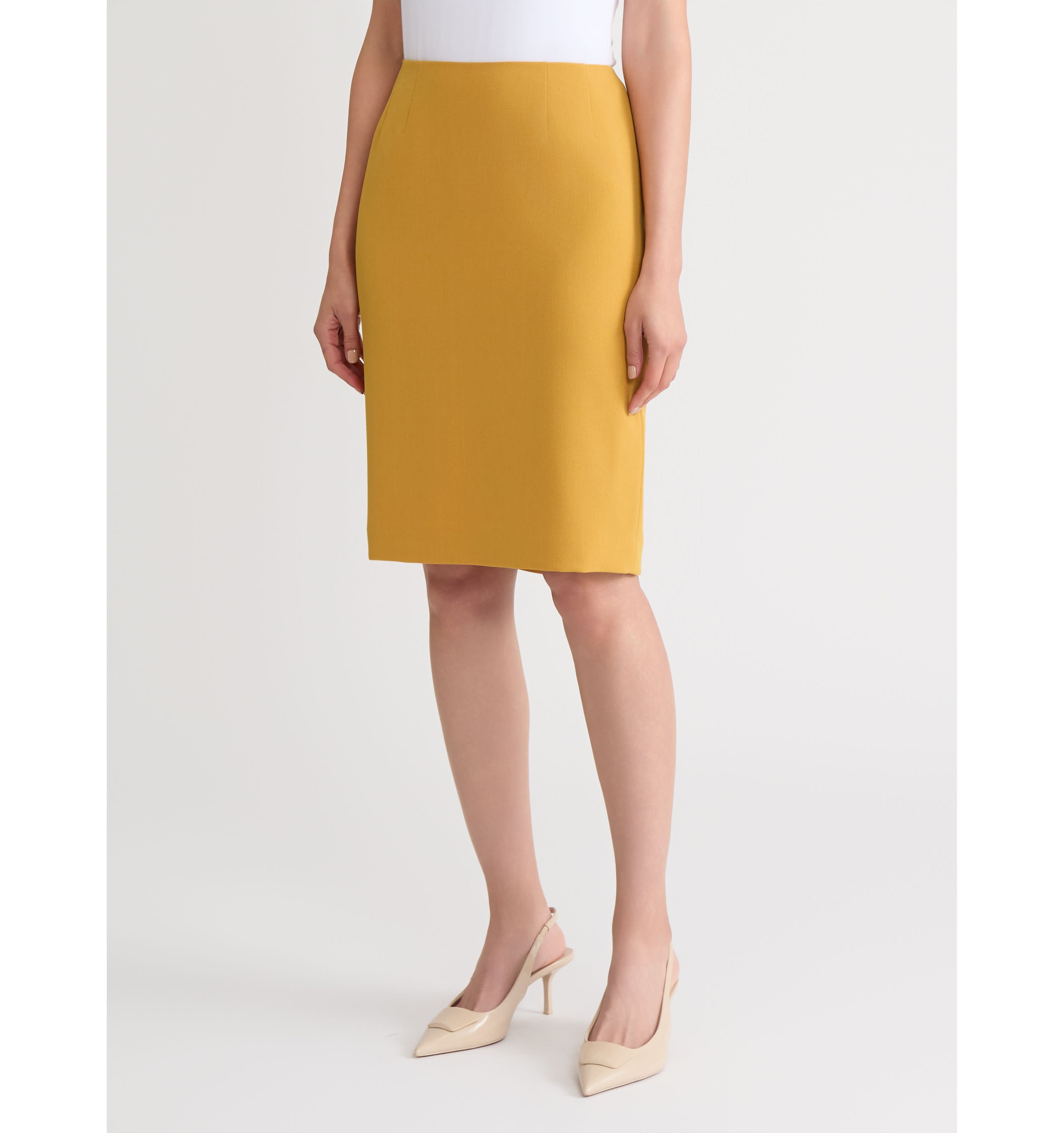 Petite Stretch Crepe Slim Skirt