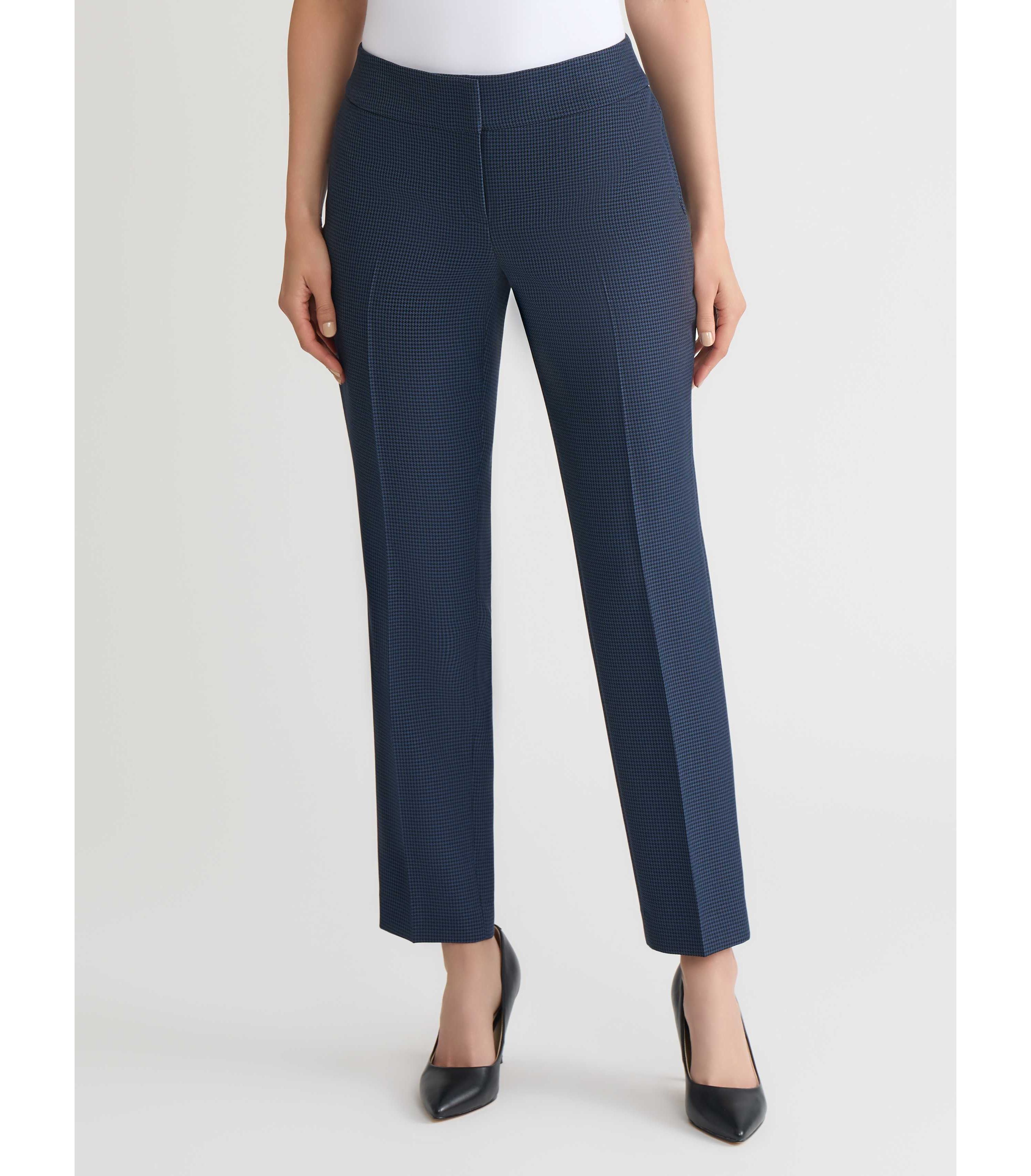 Petite Mini Check Slim Leg Pant