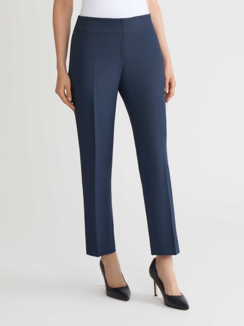 Petite Mini Check Slim Leg Pant