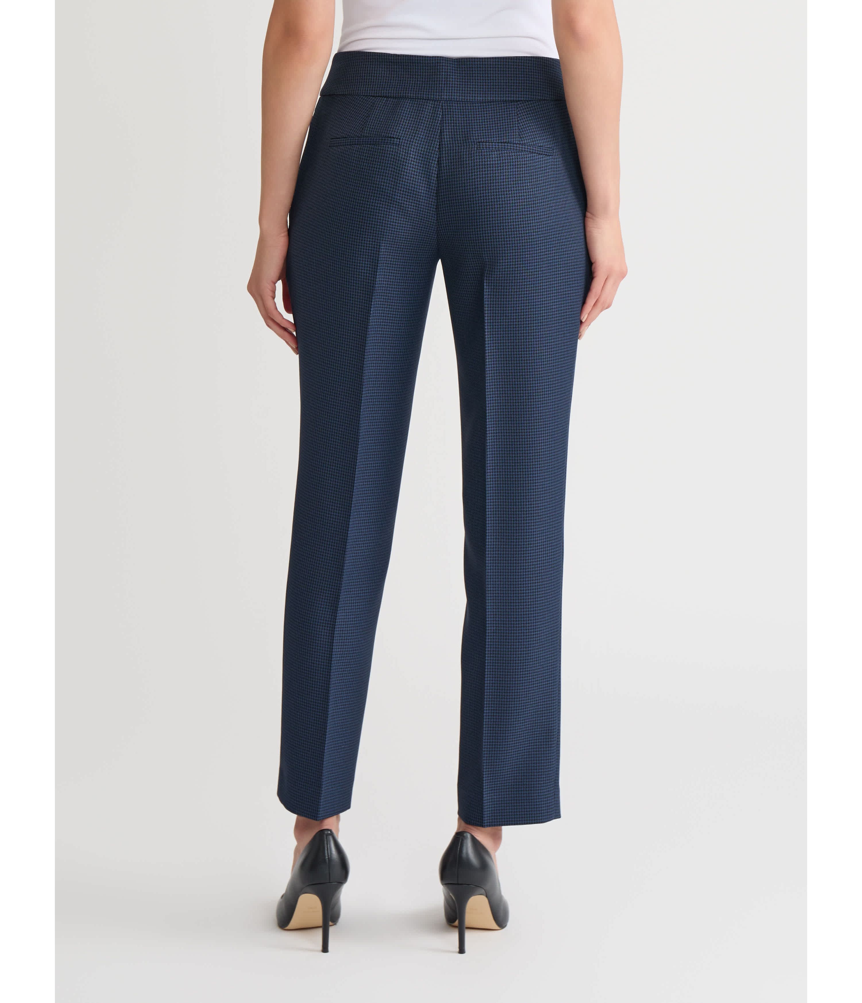 Petite Mini Check Slim Leg Pant