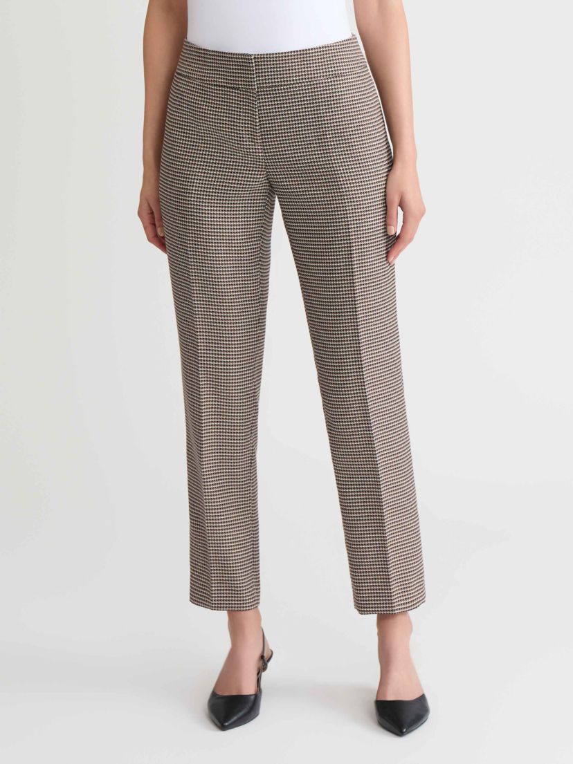 Womens Houndstooth Slim Leg Pant