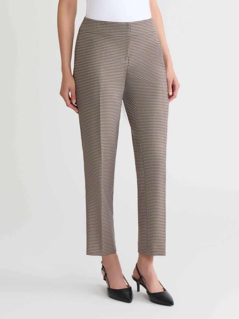 Womens Houndstooth Slim Leg Pant