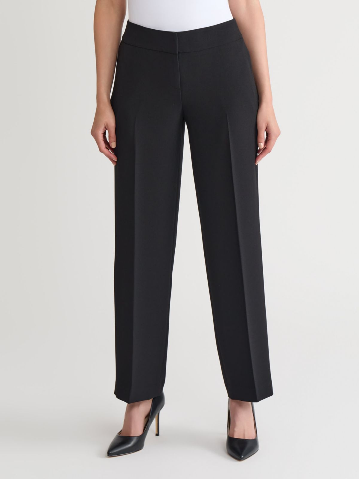 Womens Stretch Crepe Wide Leg Pant