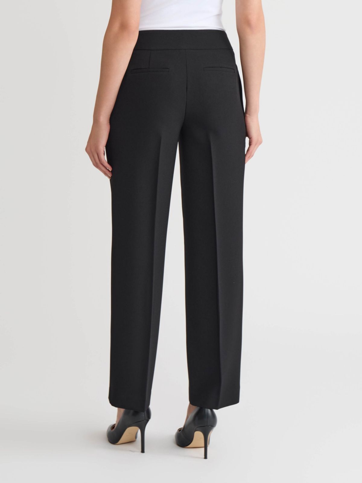 Womens Stretch Crepe Wide Leg Pant