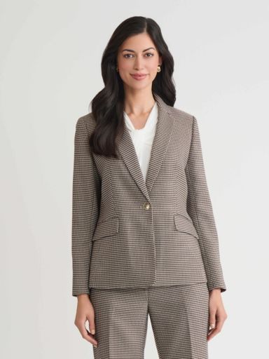 Women's Houndstooth One Button Jacket