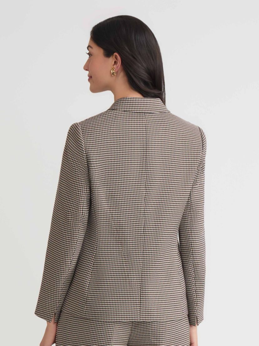 Womens Houndstooth One Button Jacket