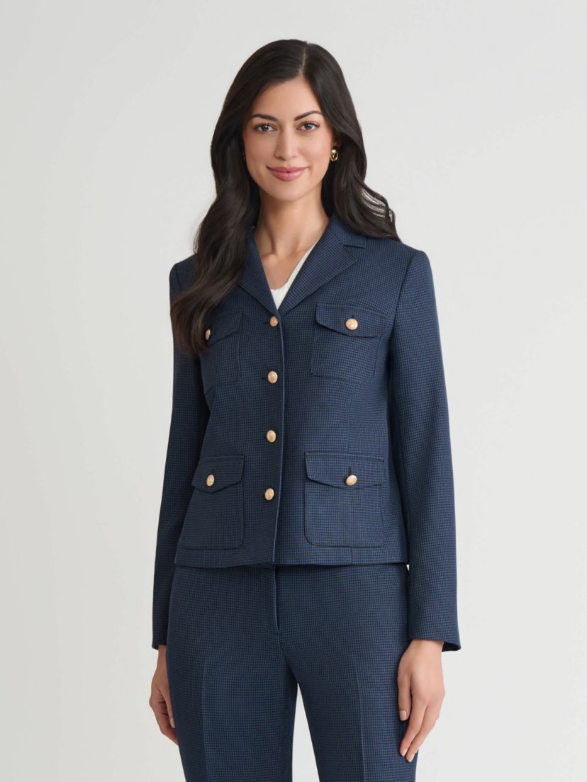 Petite Mini Check Four Pocket Jacket