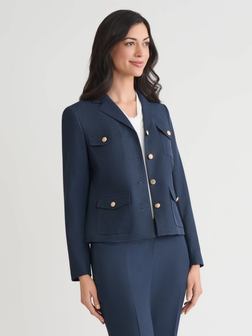 Petite Mini Check Four Pocket Jacket