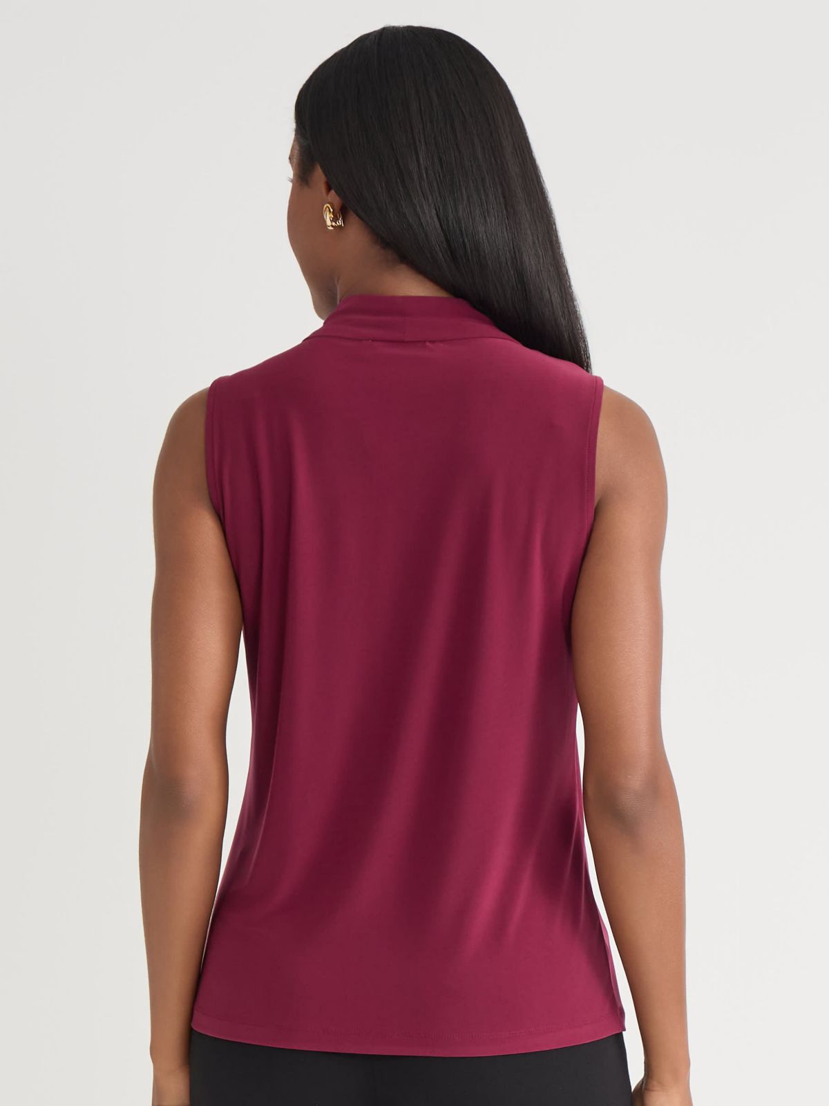 Womens Sleeveless Knot Front Knit Top