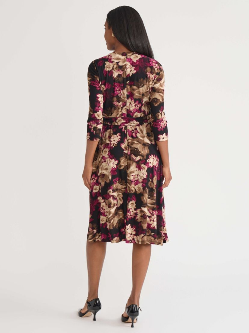 Petite Floral Print Elbow Sleeve Dress