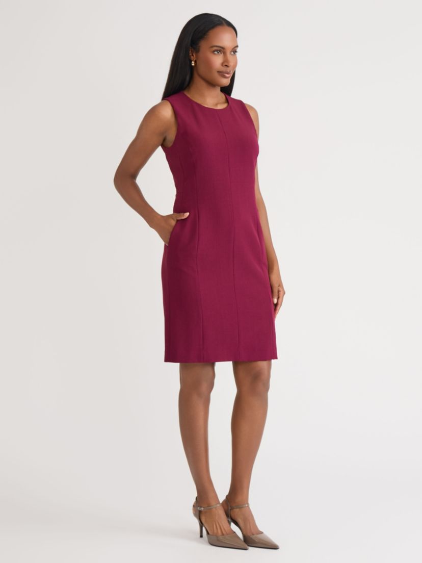Womens Stretch Crepe Seamed Sheath Dress
