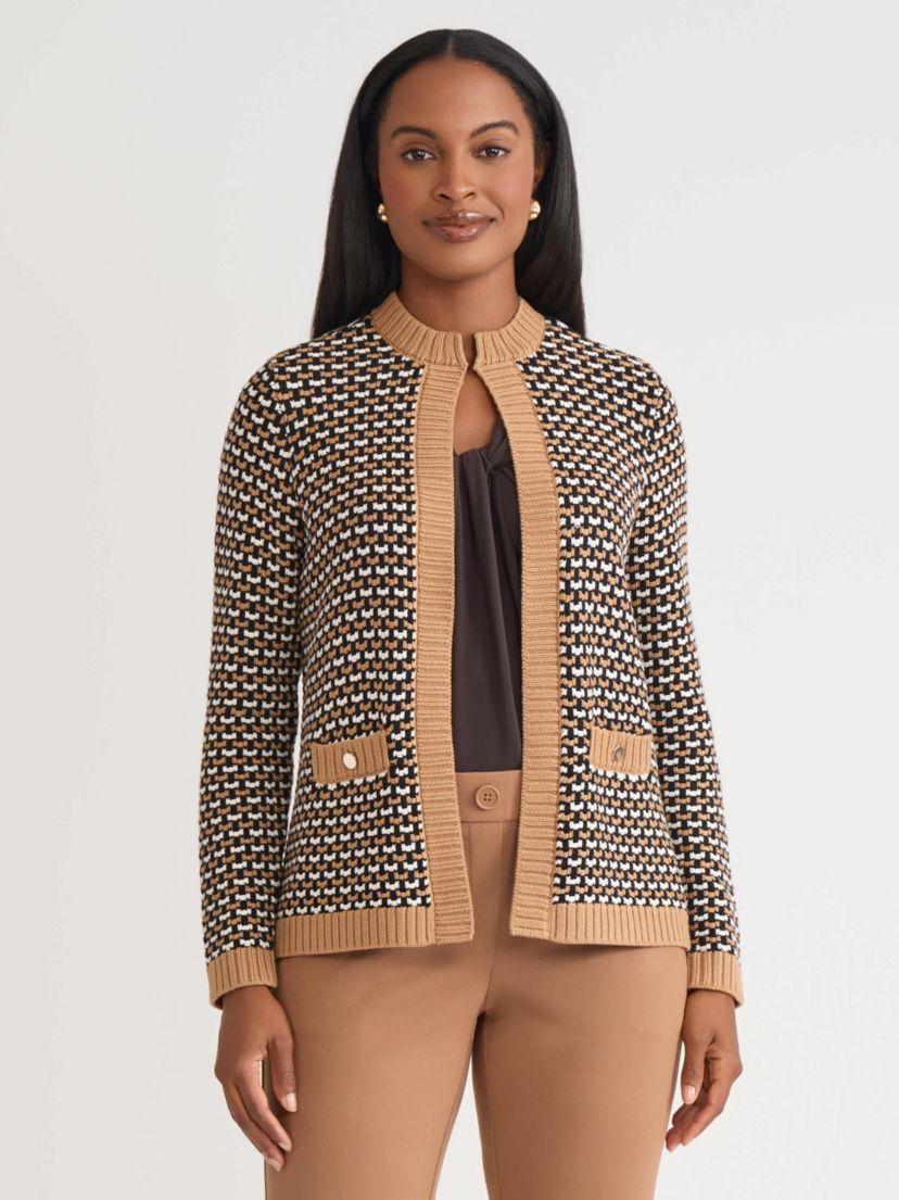 Womens Textured Stitch Cardigan