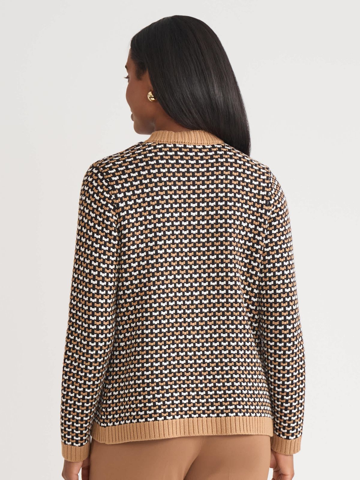Womens Textured Stitch Cardigan