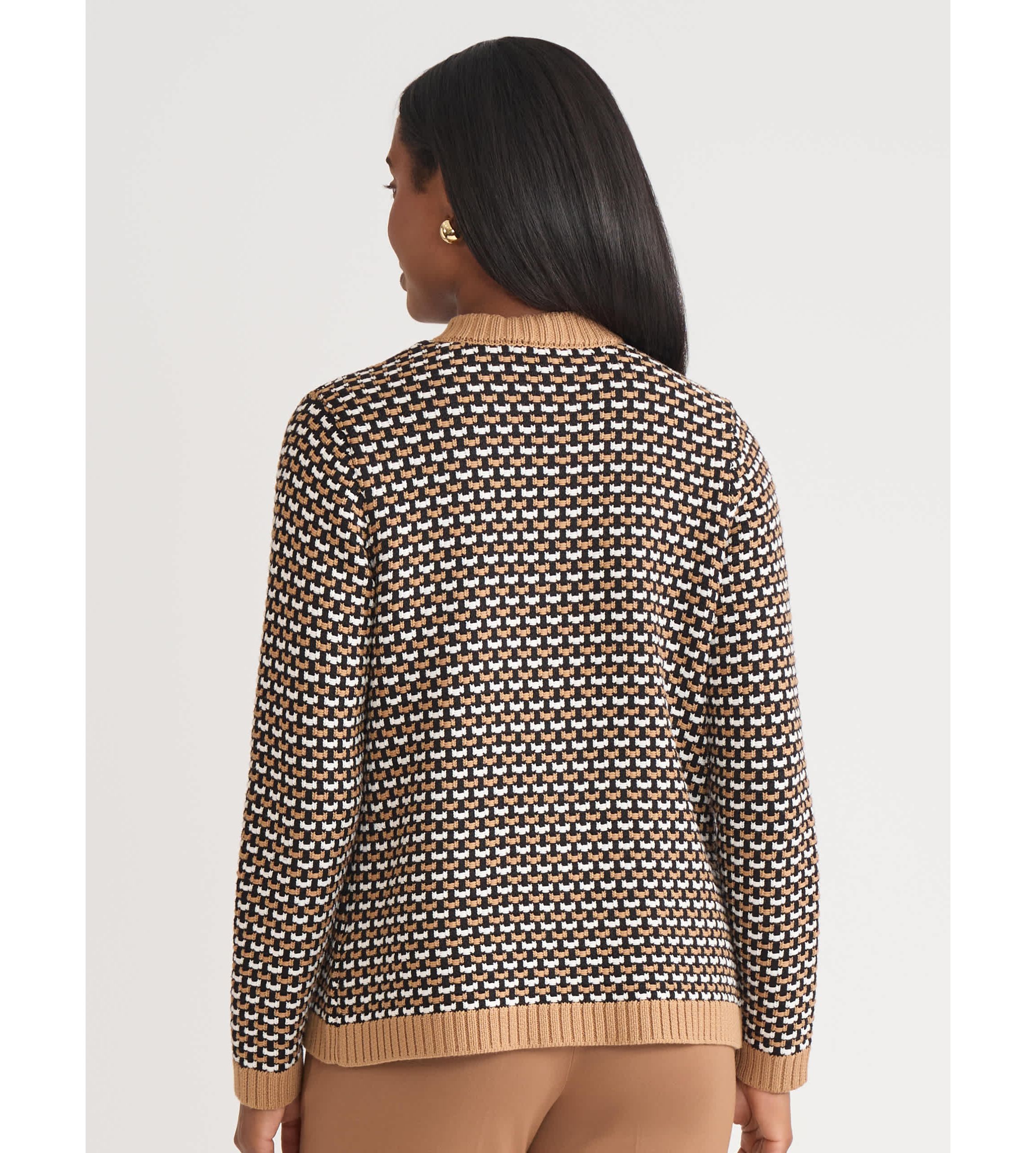 Womens Textured Stitch Cardigan