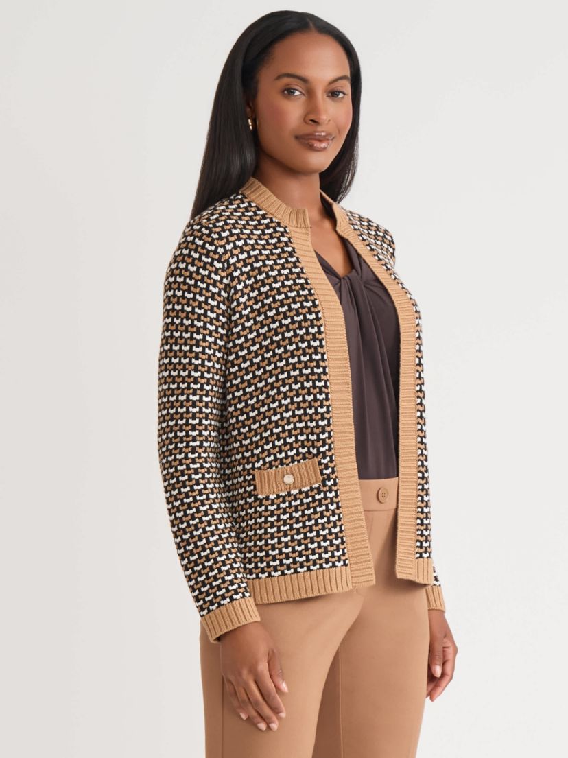 Womens Textured Stitch Cardigan