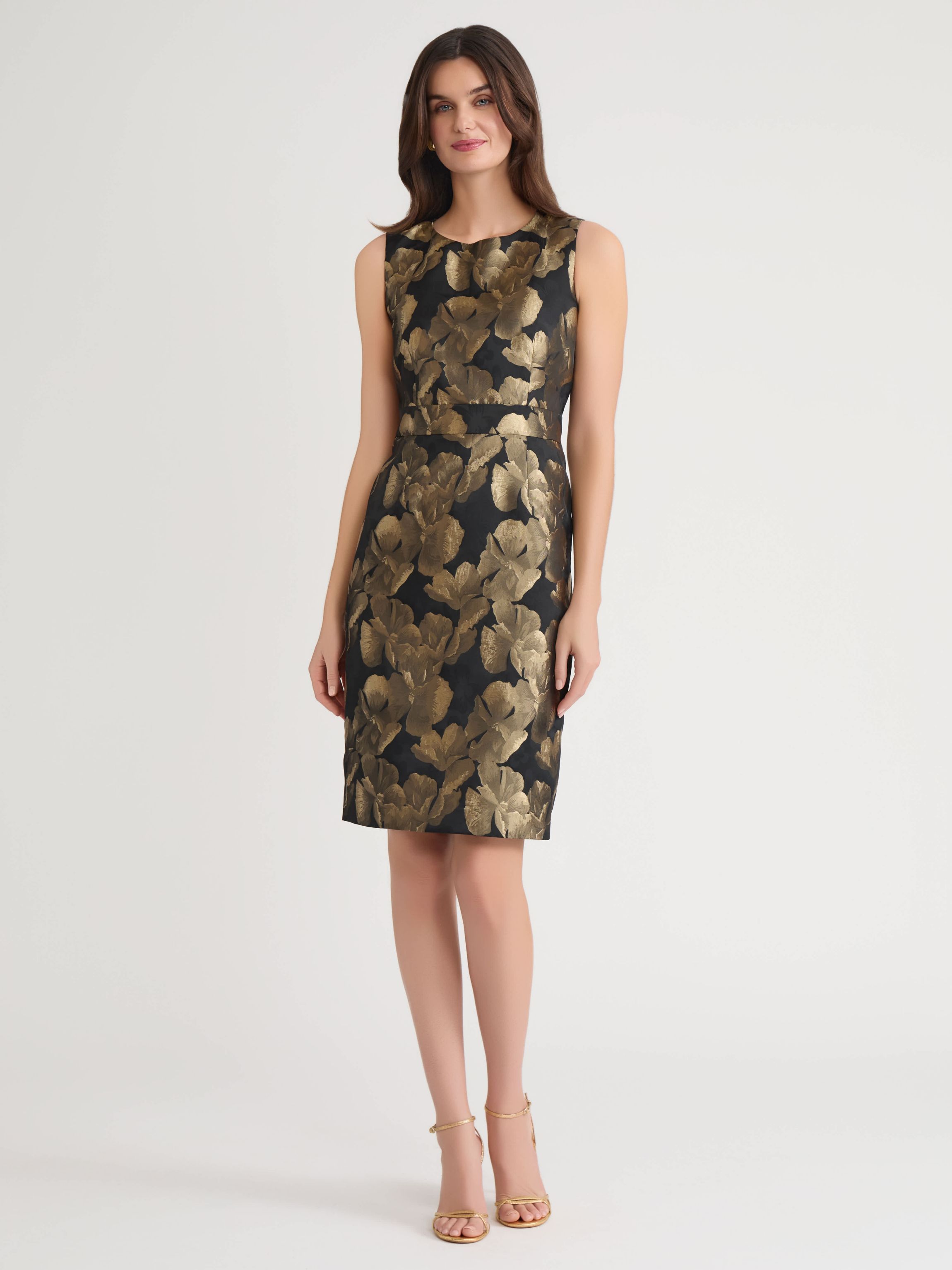 Petite Floral Jacquard Sheath Dress