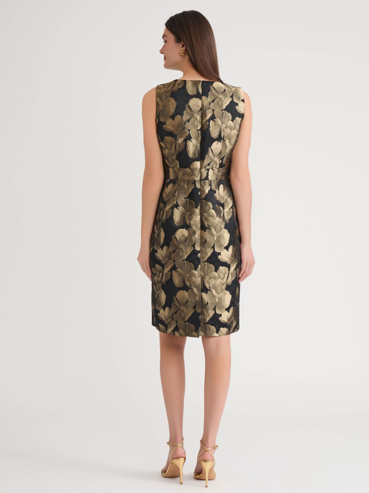 Petite Floral Jacquard Sheath Dress