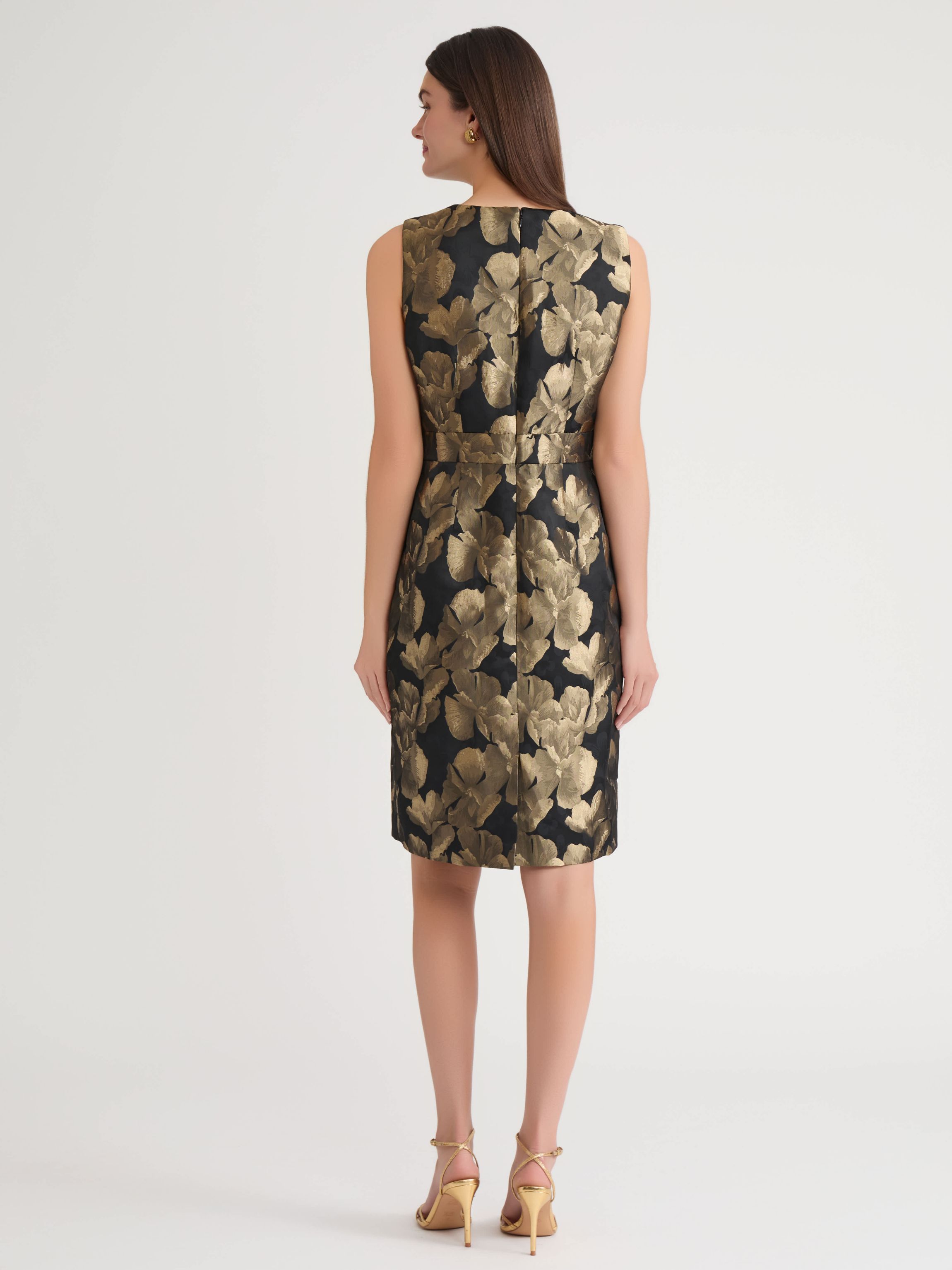 Petite Floral Jacquard Sheath Dress