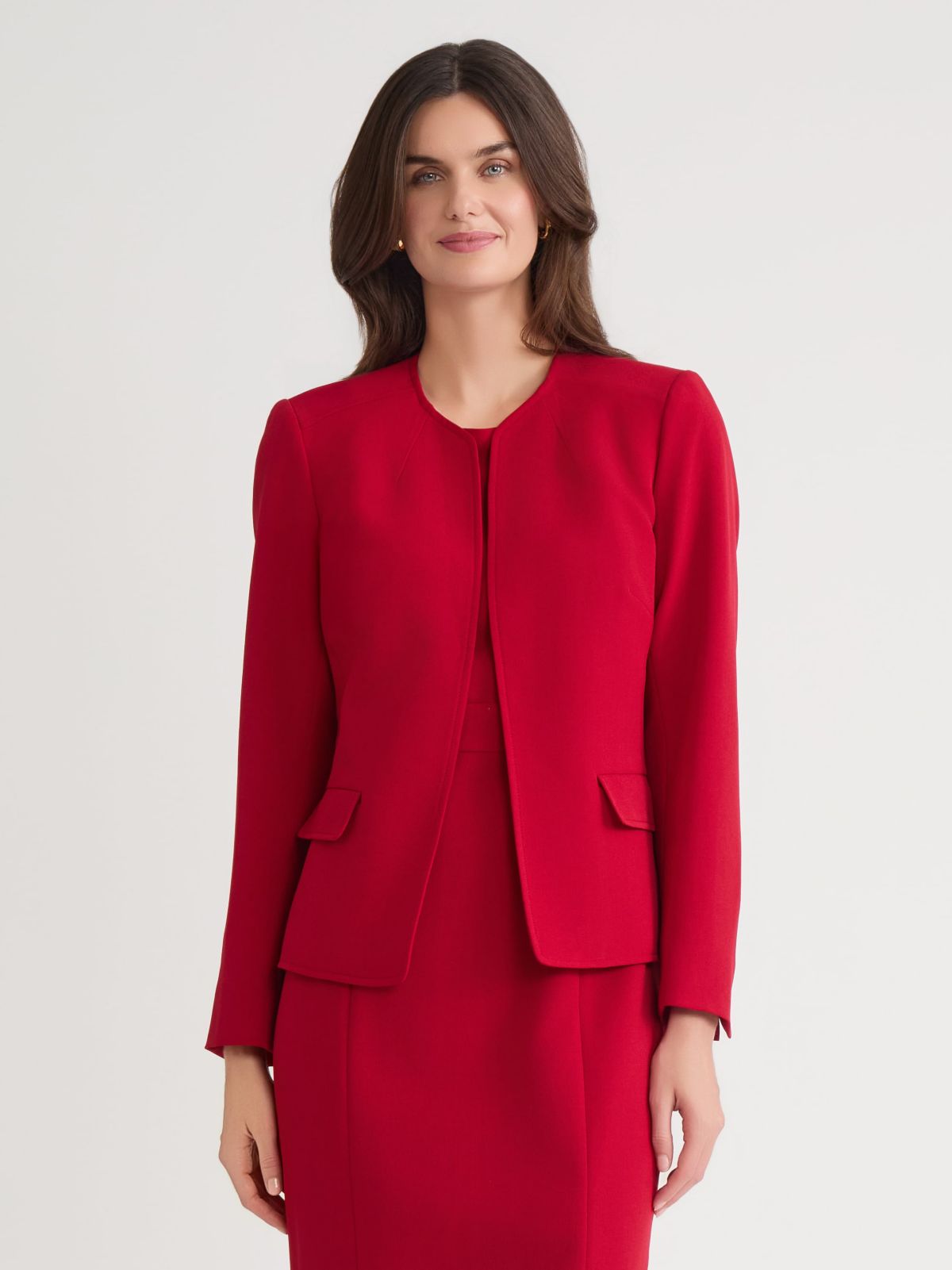 Petite Stretch Crepe Cardigan Jacket