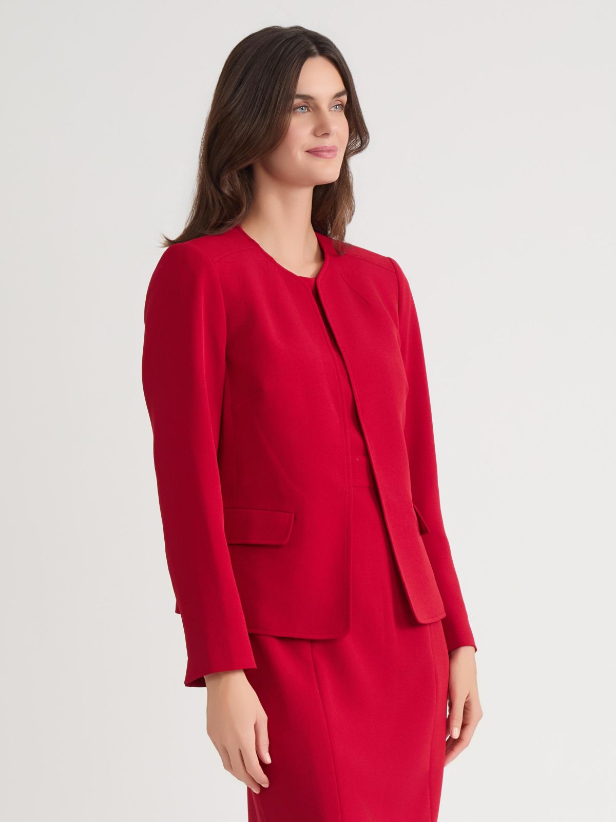 Petite Stretch Crepe Cardigan Jacket
