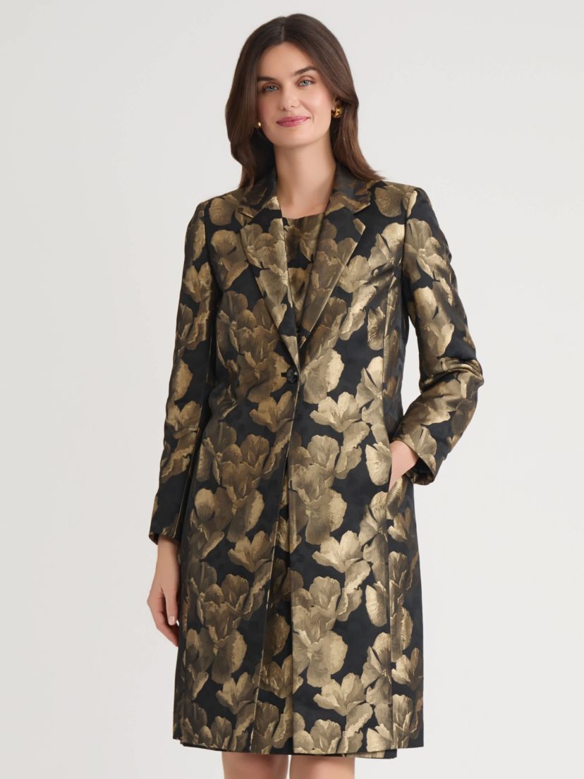 Petite Floral Jacquard One Button Topper