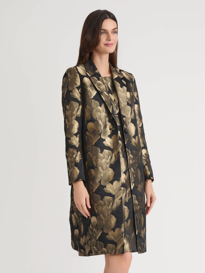 Petite Floral Jacquard One Button Topper