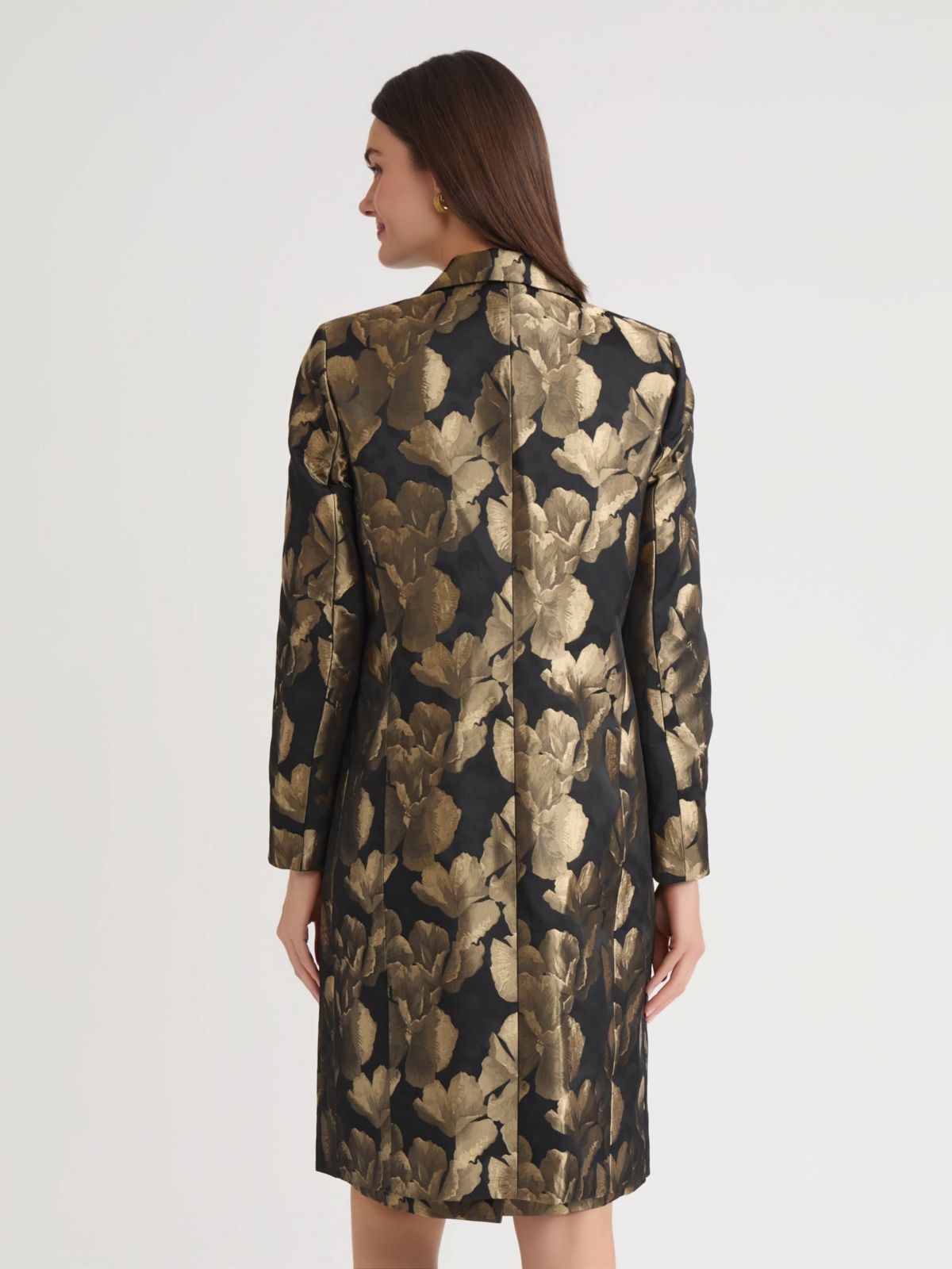 Petite Floral Jacquard One Button Topper