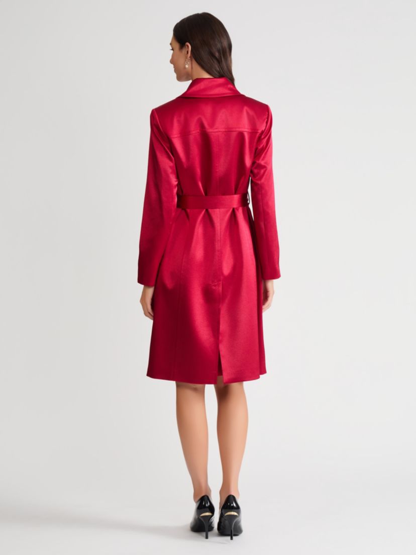 Petite Satin Belted Trench